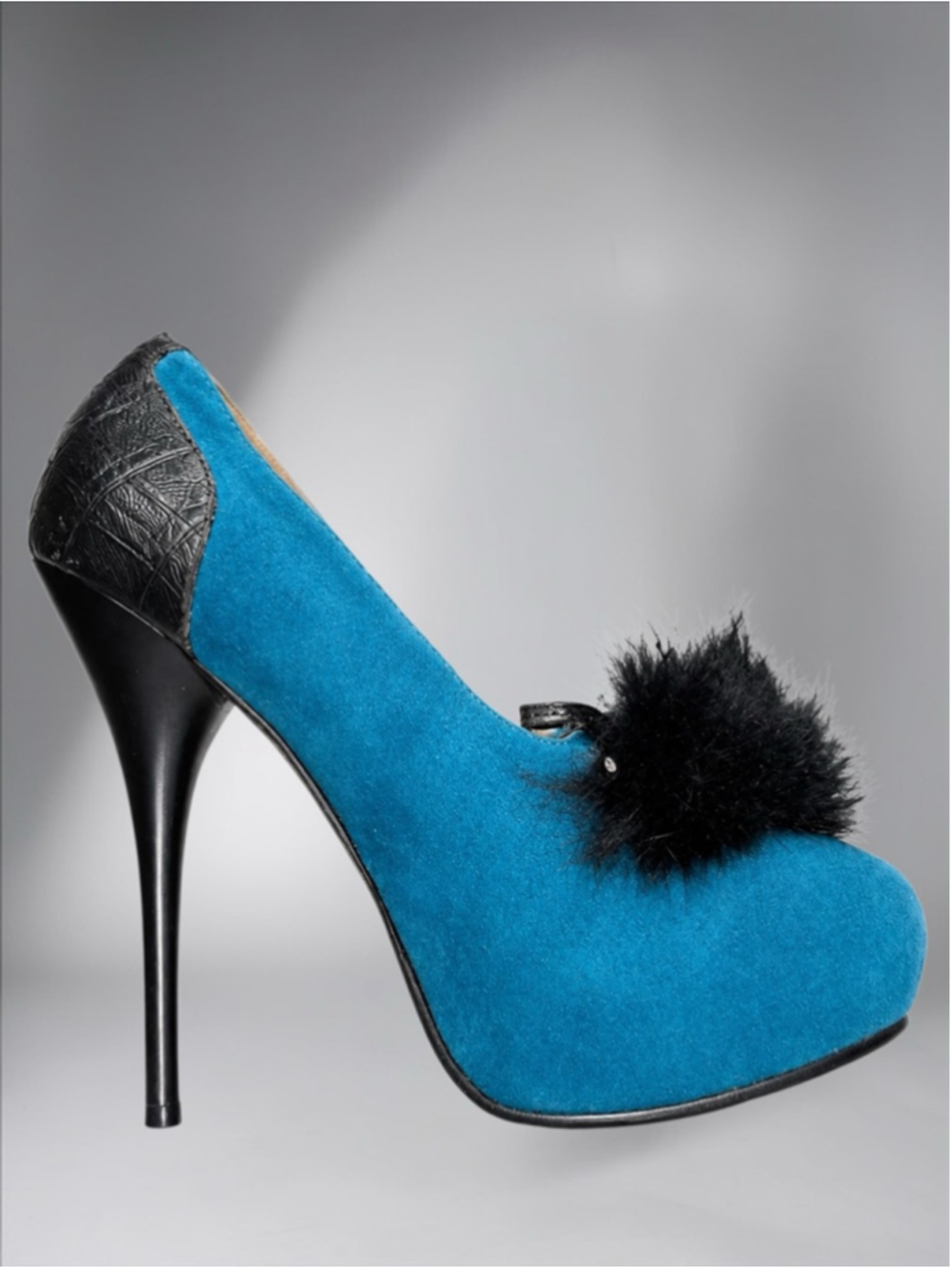 RedKiss Teal Blue Suede Rhinestone Platform Stiletto Heels – Women’s Size 7.5 - Picture 7 of 11